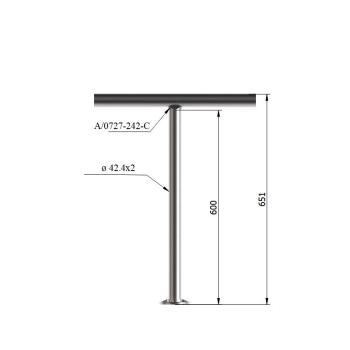 Pfosten Boden 42,4 Geländer Balkon Treppengeländer Steher Rundrohr Edelstahl V2A